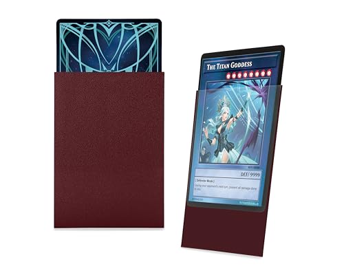 TitanShield (150 Sleeve/Bordeaux Red) Small Japanese Sized Trading Card Sleeves Deck Protector for Yu-Gi-Oh, Cardfight!! Vanguard & More - color: Bordeaux Red