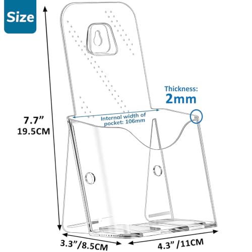 Clear 4x9 Trifold Brochure Holder, Acrylic Rack Card Holder Stand, 6 Pack