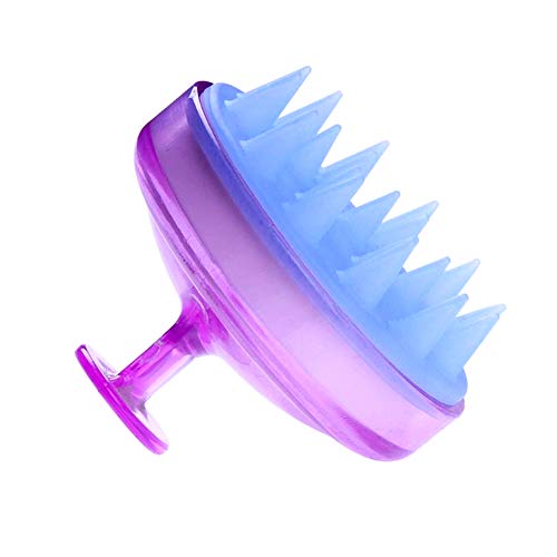 INVODA Scalp Massager Shampoo Brush Soft Silicone Bristles for Dandruff Removal & Hair Growth, Waterproof Wet/Dry Use, Men, Women & Pets - color: Purple