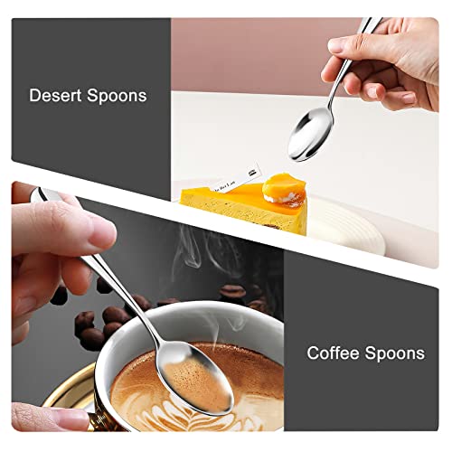 SONGZIMING Demitasse Espresso Spoons, Mini Coffee Spoon, 4.9 Inch Stainless Steel Small Spoons for Dessert, Tea,Set of 6 - size: 4.9in