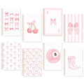 CNhoqc Pink Spiral Journal Notebook, 8Pcs A5 Watercolor Coquette Bow Cherry - color: 8-Pcs Pink Bow