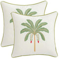 Embroidered Throw Pillow Covers 18x18 Pack of 2 Sage Green Palm Tree - color: Sage Green Palm Tree