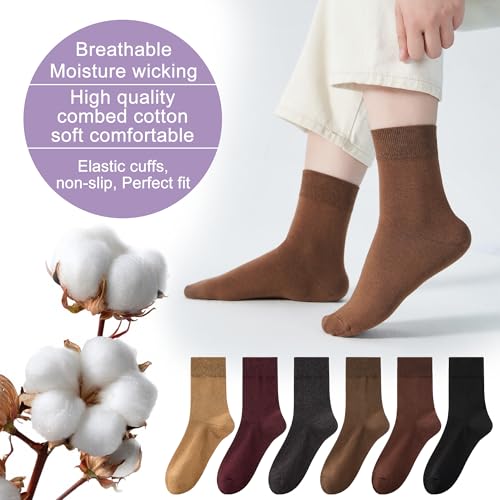 ATBITER Women Thin Cotton Crew Socks,Ankle Bootie Casual Dress Socks 6Pairs - color: 6 Pairs Cute Color, size: 5-9