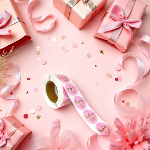 500pcs Pink Thank You Sticker Envelope Seal Scrapbook Sticker Heart Cute Round Stationery Label Stickers Labels, Indexes and Stamps