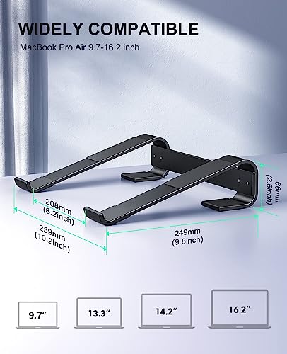 Soqool Laptop Stand for Desk, Ergonomic Detachable Laptop Riser - color: Black