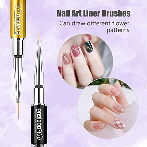 Nail Art Brushes, 7 Pcs Nail Design Brushes - color: Colorful