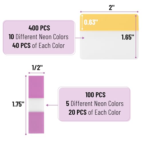 Mr. Pen- Sticky Index Tabs, 500 Pcs, 21 Sets, Colorful - color: Flowers