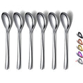 Demitasse Espresso Mini Spoons, 5.5'' Stainless Steel, Set of 6, Dishwasher Safe (Silver) - color: 1. Silver
