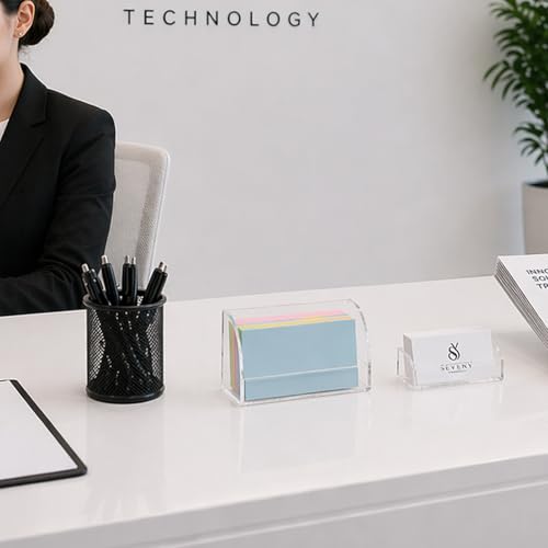 SEVENY 3x5 Acrylic Index Card Holder Business Card Display Stand, 1 Pack