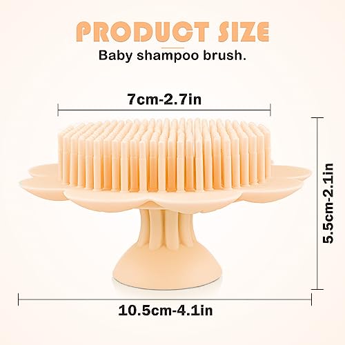 Baby Bath Silicone Brush Shower Scalp Brush Exfoliate and Massage Shampoo Scalp Scrubbie for All Hair Kid Newborn Toddler（Yellow） - color: Color 3