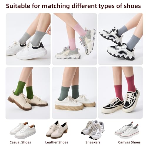 Corlap Women's Thin Above Ankle Socks-6Pairs Cotton Bootie Dress Crew Socks - color: 6 Pairs Black, size: 9-11