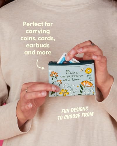 Blue Q Coin Purse - Cute Coin Pouch for Men & Women, Small Pouch Organizer - color: Please, One Shitstorm at a Time