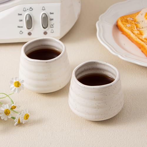 Ceramic Tea Cup Set, 5OZ Espresso Cups, Speckle, Set of 4 - color: Speckle