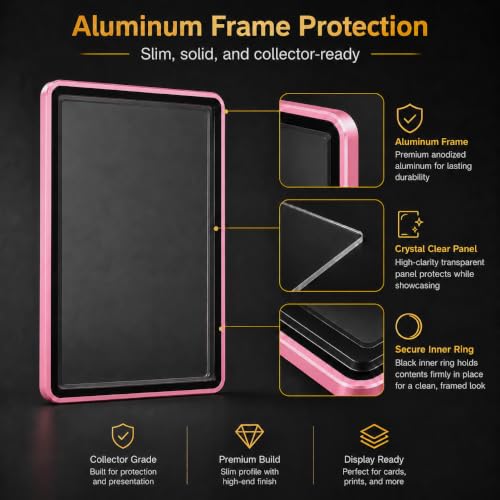 PSA Slab Case, Magnetic 9-Point Lock Display Protector,Magenta - color: Magenta