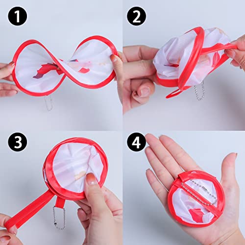 4 PCS 4 Styles Foldable Cooling Fans, Handheld Colorful Floral Round Fans for Travel, Events, Indoor & Outdoor (Nile Blue) - style: Nile Blue