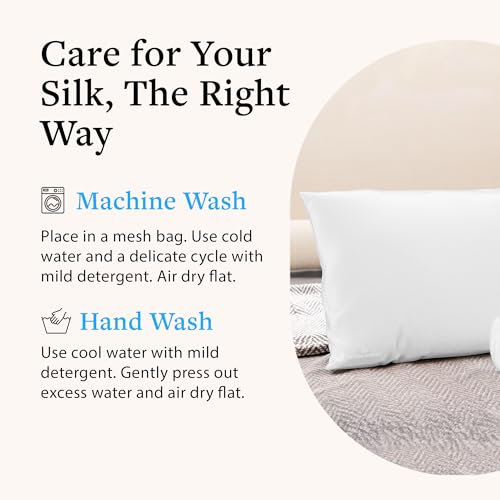 Mulberry Silk Pillowcase for Hair and Skin, 22 Momme 100% Silk - color: Silver Pillowcase