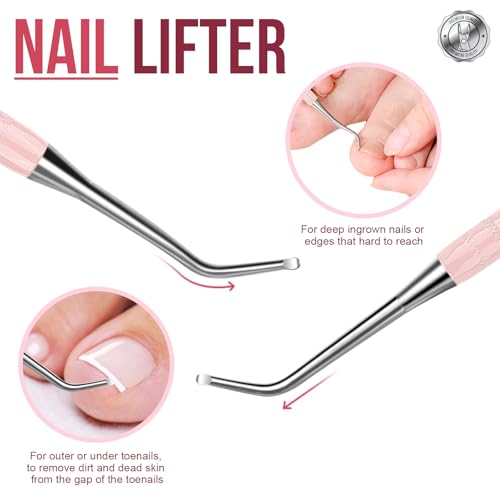 FANDAMEI Cuticle Trimmer, Cuticle Kit, Cuticle Pusher, Cuticle Nippers - color: Pink