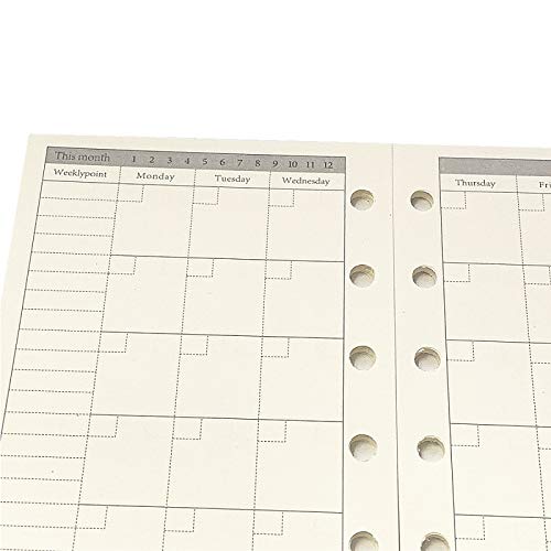 Planner Refill, Pocket Notebook, Month Tracker Binder Refills for 6 Holes Filofax/Personal Journal, 100Gsm Quality,45sheets/90pages A7 Refill, 4.84 x 3.23'', Harphia - color: Monthly Plan, size: A7