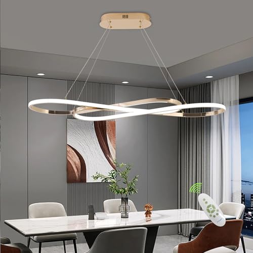 Electroplated Gold Modern LED Pendant Chandelier - color: Electroplated Gold, size: 39.37in