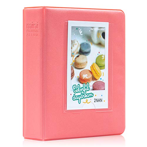 Ablus 64 Pockets Mini Photo Album for Fujifilm Instax Mini 7s 8 8+ 9 25 26 50s 70 90 Instant Camera & Name Card (64 Pockets, Dark Pink2) - color: Dark Pink2