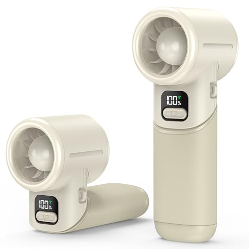 AMACOOL Portable Handheld Turbo Fan, Max 20 Hours Runtime, Gifts for Women - color: Beige