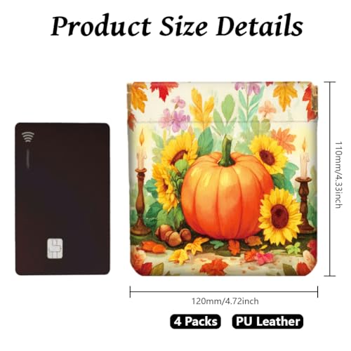 Peacoblue Autumn Elements Coin Purse,PU Leather Squeeze Pouch 4PCS - style: Autumn Elements