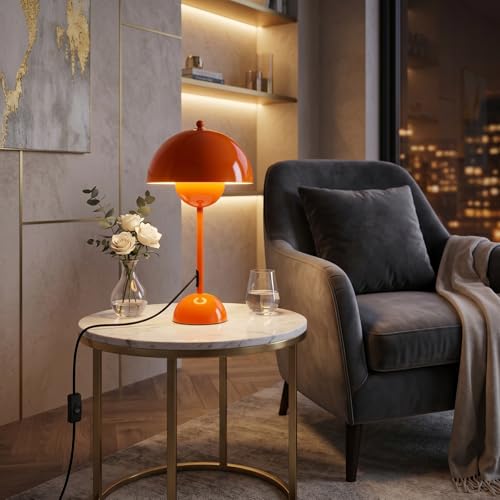 Creative Mid-Century Modern Bud Table Lamp for Home&Office, Pastel Orange - color: Pastel Orange
