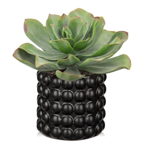 Briful Succulents Plants Artificial for Home Decor, Realistic Potted Fake Plant, Bubbled Plant Pot, Cute Succulents Faux Plant, Shelf Tables Decor, Modern Farmhouse Home Decorations - color: Succulents-bubble Ceramic Pot