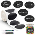 Mantah Oval Chalkboard Labels 200pcs with 2 White Chalk Marker, Reusable Waterproof Chalk Label for Storage Bin, Labels for Food Container, Label for Jars, Containers - size: 200 PCS, Oval Shape