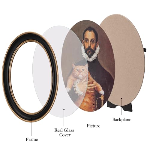 eletecpro 5x7 Oval Picture Frame with Real Glass Cover, Black, 2-Pack - color: Black, size: 5x7 Inches