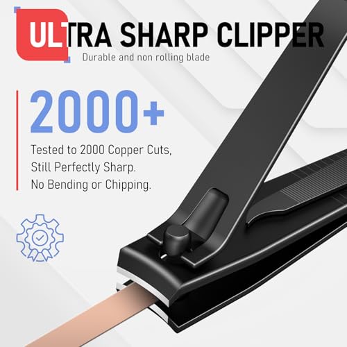 firiKer Nail Clippers with Nail File,Fingernail Clipper,Toe Nail Clippers - color: Black