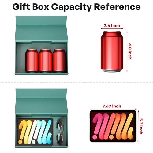RYDDOY Green Gift Box, 9.5x6x3'' Gift Boxes with Lids for Presents - color: Forest Green, size: 9.5 x 6 x 3 Inch