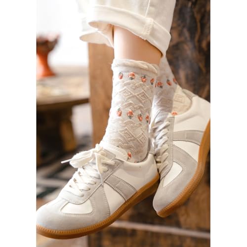 OTAODKA Cute Cotton Socks for Women Novelty Ankle Athletics Sock - color: 5 Pack Strawberry