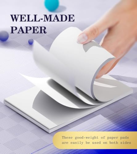 Notepads 3x5, 6 Pack Small Note Pads, Server Note Pad, Scratch Pads 3x5 - color: White- 6 Pack, size: 3x5