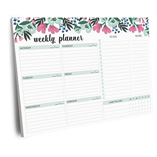 Weekly Planner Pad 52 Tear-Off Sheets Undated 8.5 x 11 Desk Pad - style: Style 1