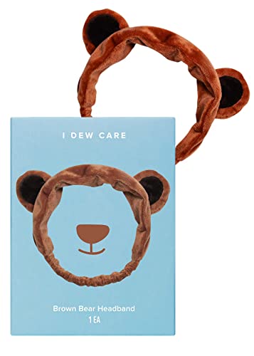 I DEW CARE Brown Bear Face Wash Headband, Animal Head Band, Soft & Fuzzy - color: 02 Brown Bear Headband