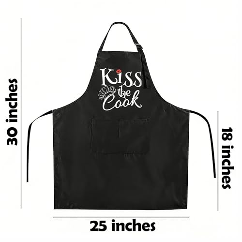 Funny Black Apron with Pockets for Man,Dad,Husband,Father in Law,Chef Daddy Women Grilling Apron BBQ Cooking Gifts - color: Apron-8