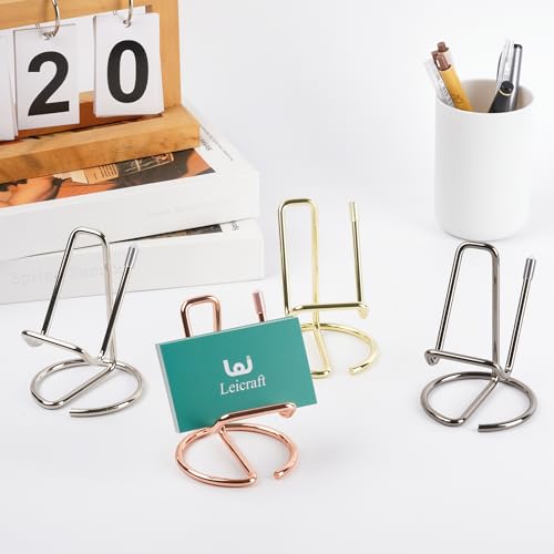 Golden Business Card Holder for Desk, Cute Metal Card Organizers - color: Vertical Golden