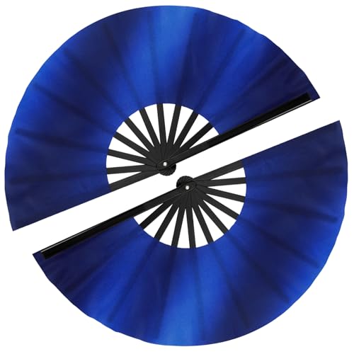 Maitys 2 Pack Foldable Fans for Rave Dancing,Dark Color,Gradient Pattern - color: Dark Color, style: Gradient Pattern