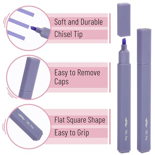 Mr. Pen- Aesthetic Highlighters No Bleed, 8 Pack, Assorted Colors | Chisel Tip, Cute Highlighters Assorted Colors for Journaling, Highlighting, Underlining, Fast Dry, Back to School Supplies - color: Friendly Colors, size: 8 Pack
