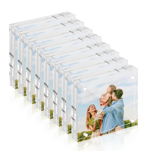 8 Pack 4X4 Inch Acrylic Picture Frames - size: 4X4