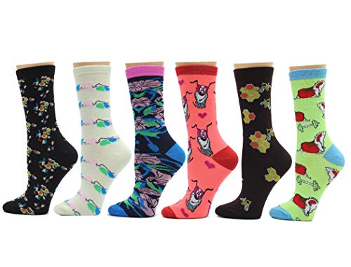 Frenchic 12/24/48 Pairs Pack Women's Colorful Patterned Cute Funny Casual Fashion Crew Socks - color: Multi #6
