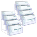 Uniclife 2 Pack Acrylic Business Card Holder for Desk, 240 Card Capacity - color: 4 Slot, size: 2 Pack