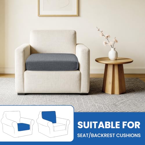 Super Stretch Sofa Cushion Covers (1 Piece, Light Gray) - color: Light Gray, size: 1 Cushion Chair