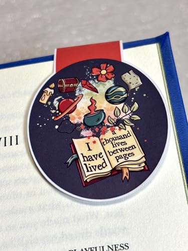 creates Magnetic Bookmark For Reading Journals Planners Scrapbooking Office Supplies Cute And Funny Bookmark For Bookworms Matte Laminate Double Sided Handmade (Thousand Lives) - color: Thousand Lives