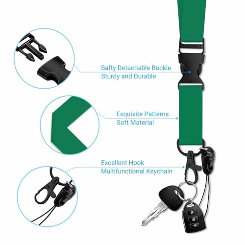 ID Badge Holder Green Badge Holder with Lanyard Badge Holder for Workplaces Events Schools - color: Green