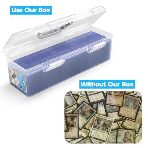 SUNEZLGO Storage Box For Toploader, Trading Card Storage Box, Card Storage Box Plastic, Playing Card Case, Large For Toploaders 200 Cards 750, Fit For Toploader and Standard Card - style: 2 Pack