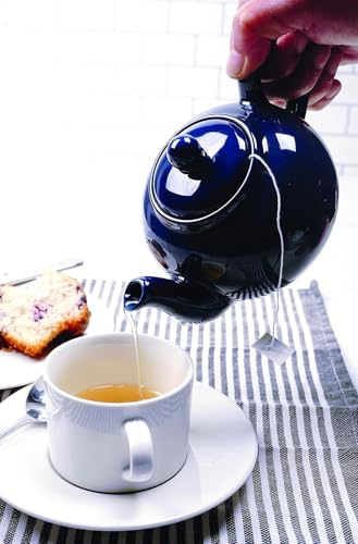 RSVP International Stoneware Teapot Collection, Microwave and Dishwasher Safe, 16 oz, Blue - color: Blue, size: 16 oz