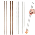 4 Pairs Long Cooking Chopsticks Extra Long Stainless Steel (15.3*16.5 Inch)
