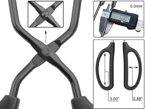 HINMAY 16" Extra Long Stainless Steel Scissor Tongs (Black) - color: Black, size: 16"